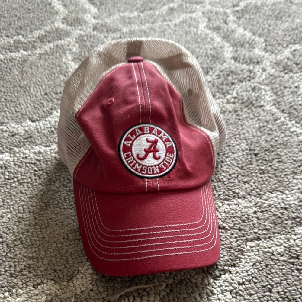 Top of the World Red and White Alabama Hat